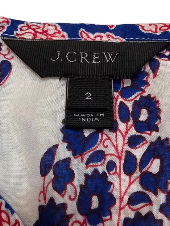J. Crew Blue French Country Peasant Blouse Size 2 - Picture 2 of 7
